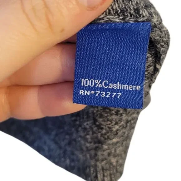 Apt. 9 Charcoal Grey 100% Cashmere Open Front Cardigan Women's Size L - Picture 5 of 5